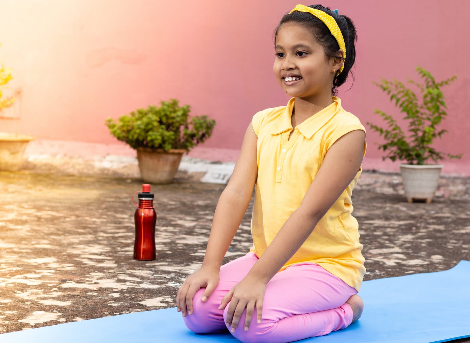 Kapalbhati in Vajrasana (Blowing in Firm) Yoga Posture