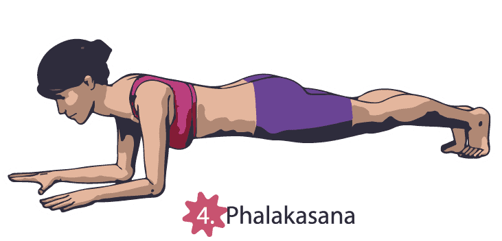 Phalakasana yoga poses workout at home