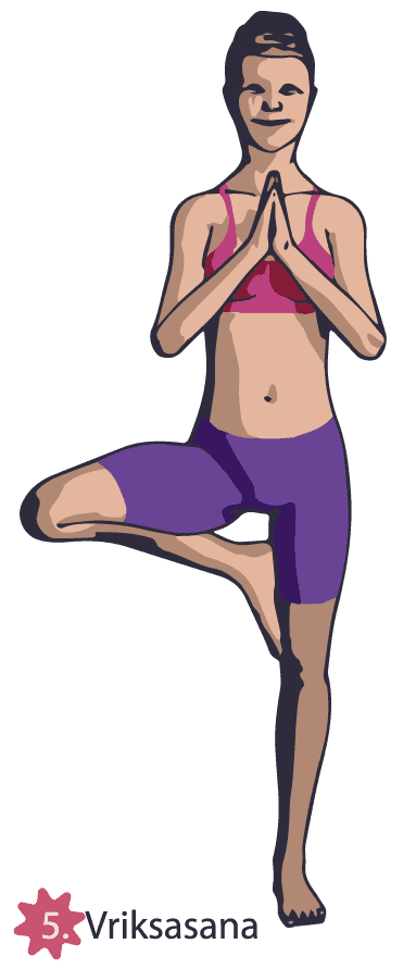 Vrikshasana yoga poses workout at home