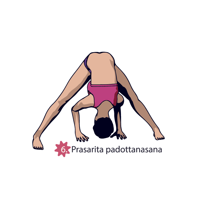 Prasarit pose - forward bend pose for home workout