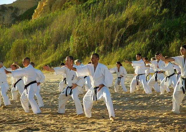 martial arts classes on the beach