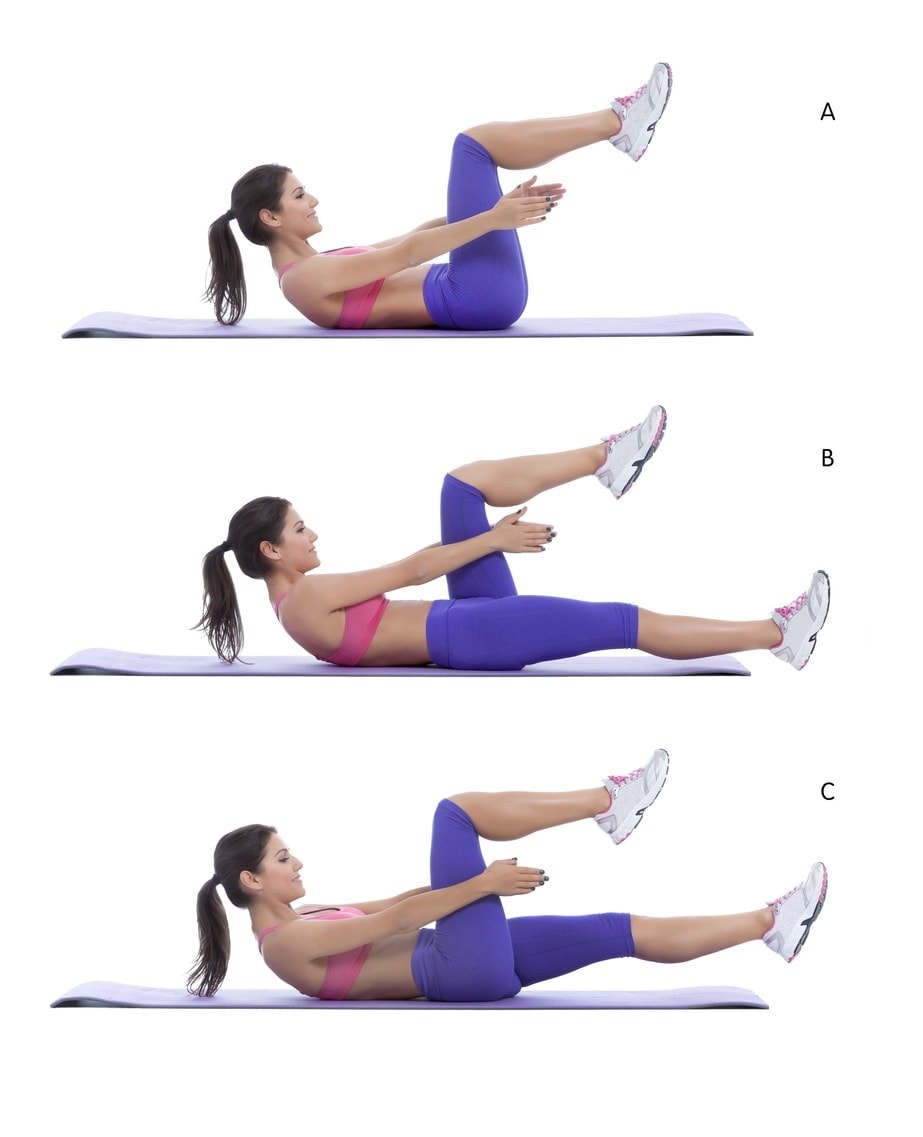 Leg extension with crunch exercise