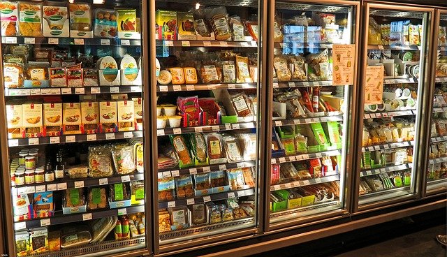 eating healthy supermarket refrigerator groceries