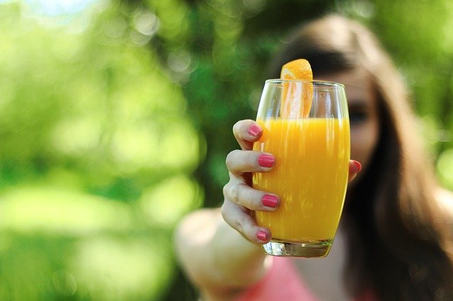 A glass of fresh juice