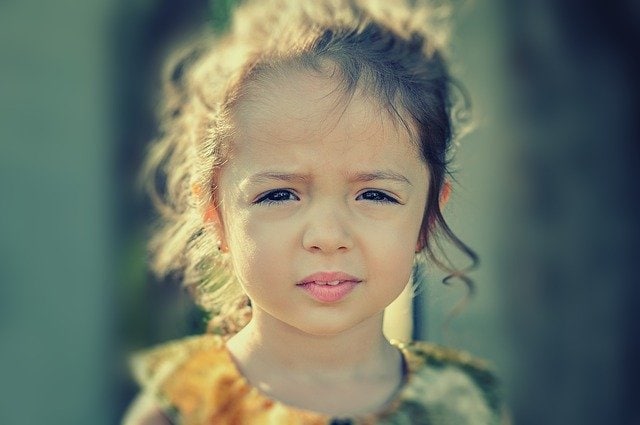 anxious or scared child